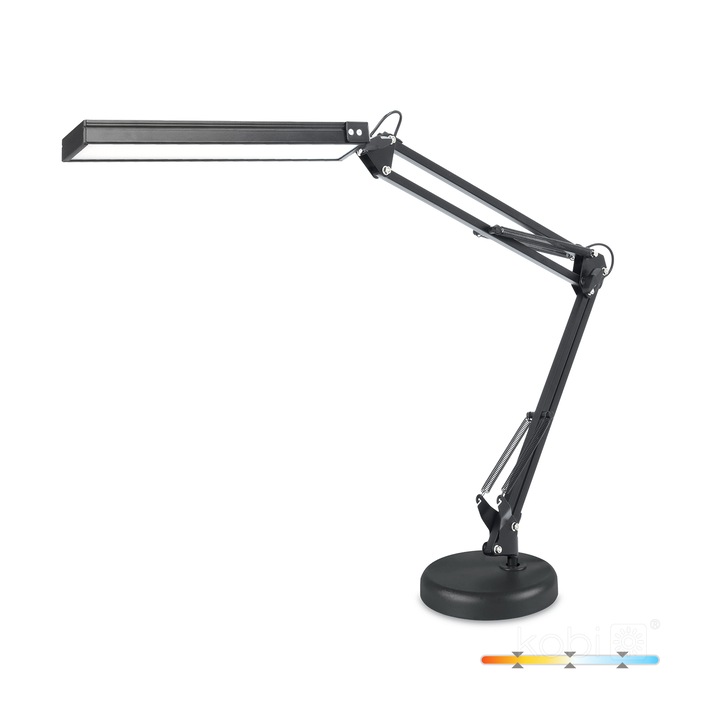 Lampa birou LED KOBI LIGHT TENUIX 14W, 3 culori, neagra, 1,57kg, set 16 buc.