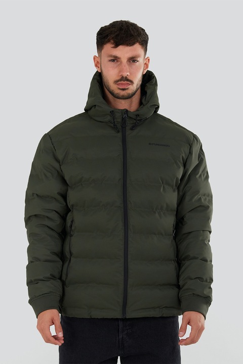 Fundango, Geaca matlasata cu vatelina si gluga Patriot, Verde aquamarin