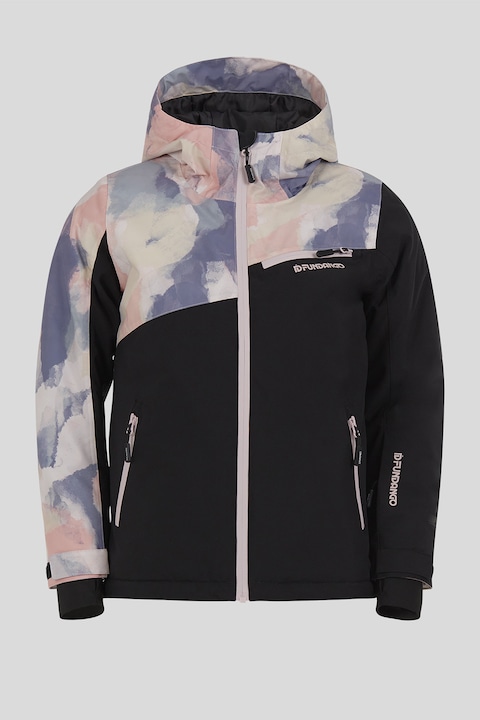 Fundango, Geaca cu model, pentru schi, Negru/Roz/Albastru