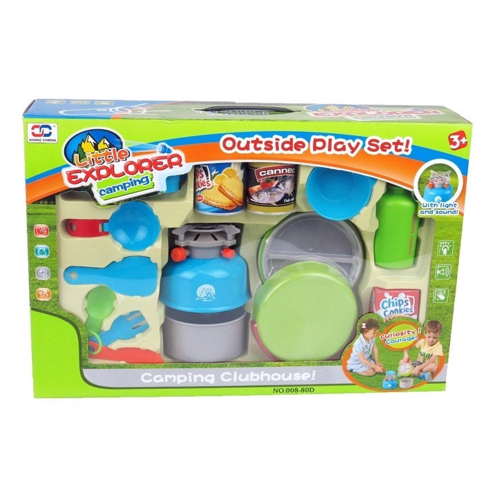 Комплект за пикник за деца, KinderSafe, различни аксесоари, многоцветен