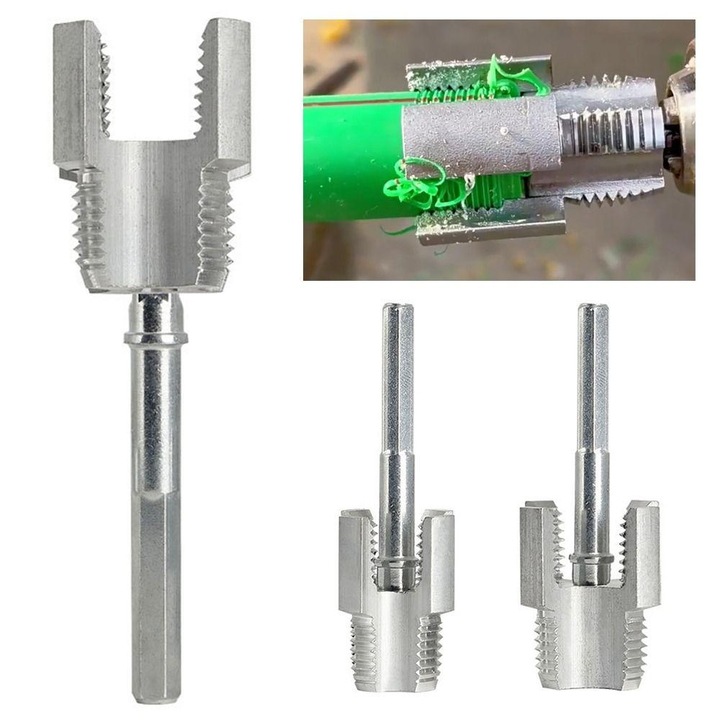Set de unelte de reparare pentru tevi PVC, 4 piese, 1/2"-3/4", compatibil cu burghiu electric