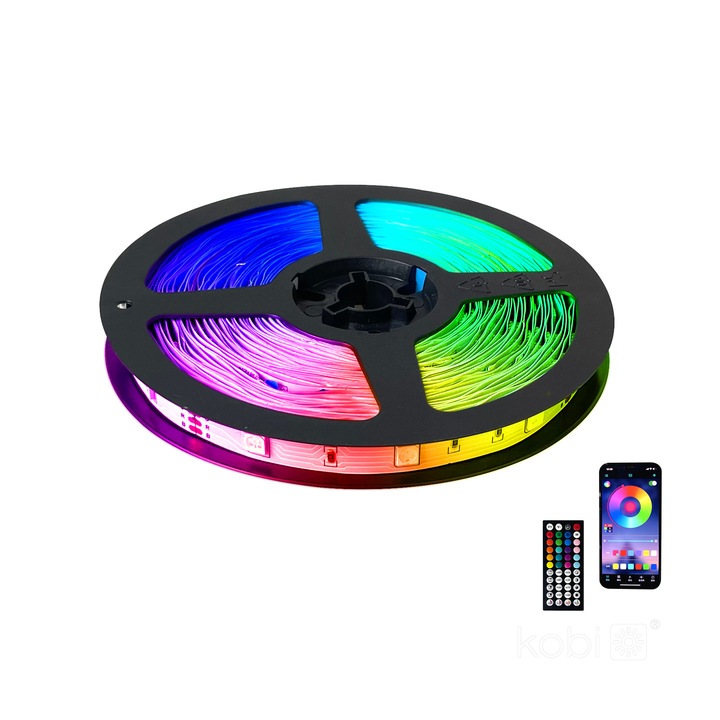 Benza LED KOBI PLAY SET 20m RGB, 26W, control prin aplicatie, multicolor