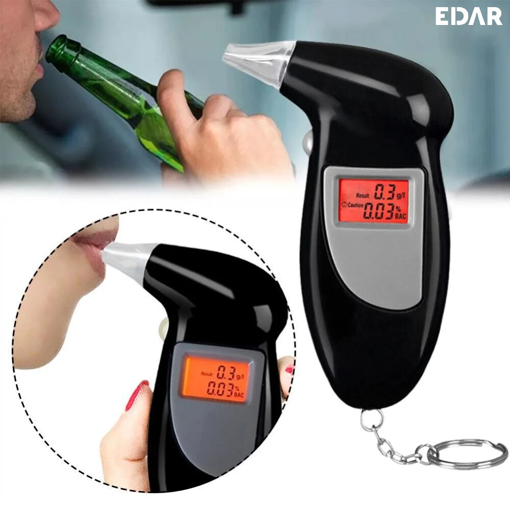 Дигитален дрегер за алкохол EDAR С 4 накрайника, LCD екран, Звуков ...