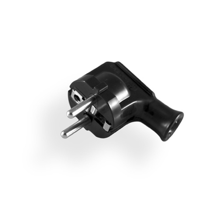 Stecher cu impamantare, ELGOTECH, 16A, negru