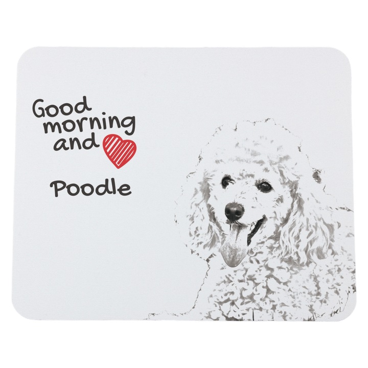 Mousepad personalizat cu caini, Art-Dog, 23x19cm, 3mm grosime, poliester, model Pudel