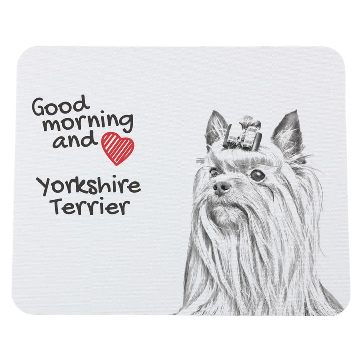 Mousepad personalizat, Art-Dog, Model Yorkshire Terrier, 23x19cm, poliester, 3mm grosime