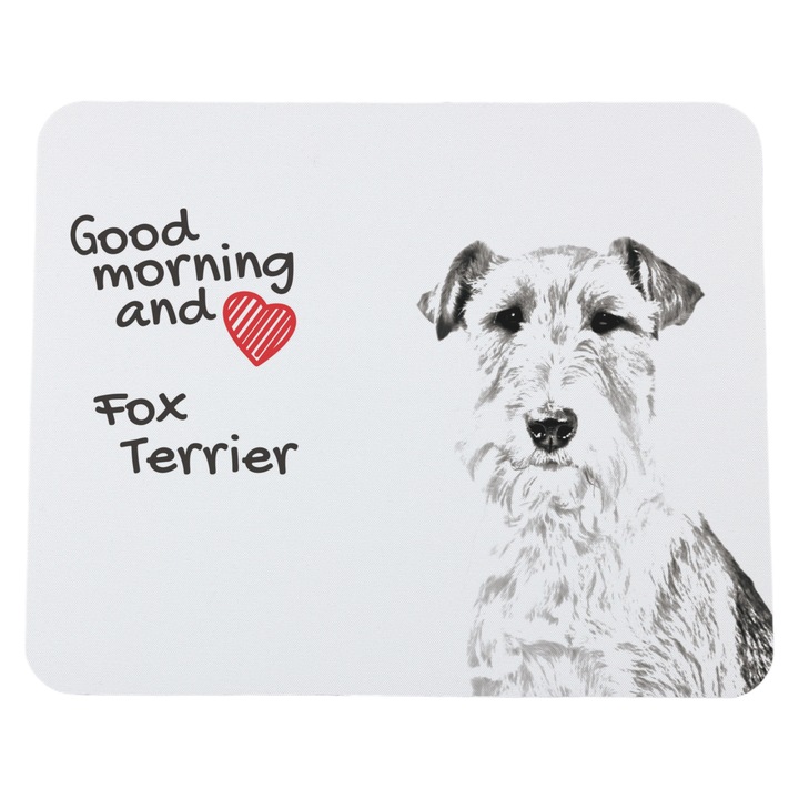 Mousepad personalizat, Art-Dog, 23x19cm, poliester, 3mm grosime, model Fox Terrier