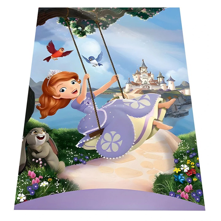 Gyerekszőnyeg Disney, Szófia hercegnő, 120x160cm, fehér többszínű, poliészter anyag