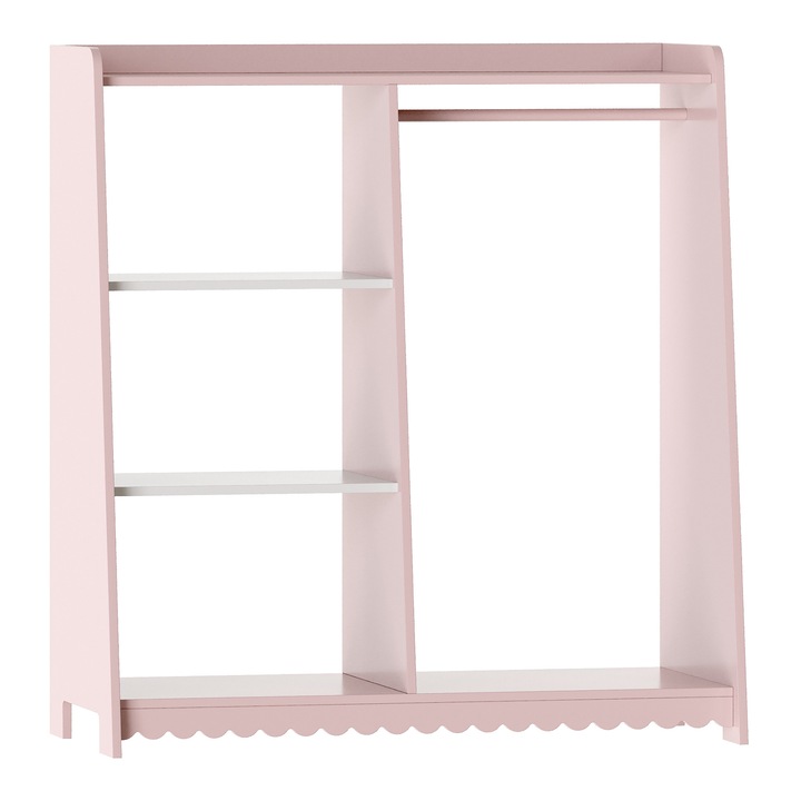 Suport haine copii, en.casa, Vestnes, 90 x 80 x 38 cm, mdf, roz