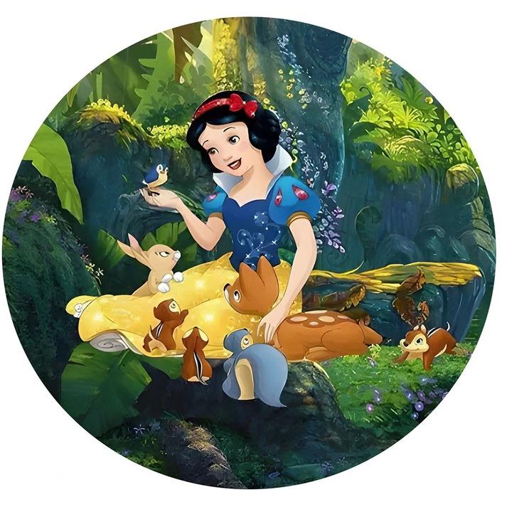 Covor rotund copii, Disney, 120cm, 100% poliester, antiderapant