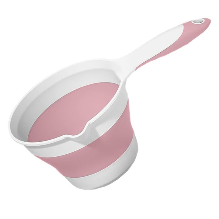 Lingura de apa pliabila, Momcbebe, capacitate mare, roz, 27.2x11cm, pentru baie