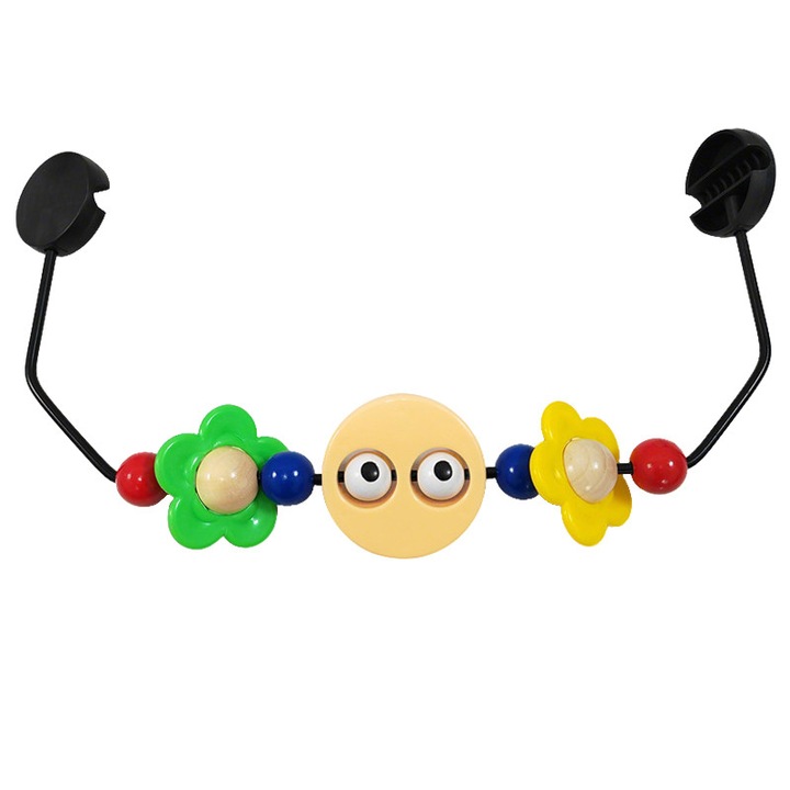 Bara de jucarie pentru leagan, Momcbebe, 44x17cm, multicolor, usor de instalat, pentru leagane si scaune auto