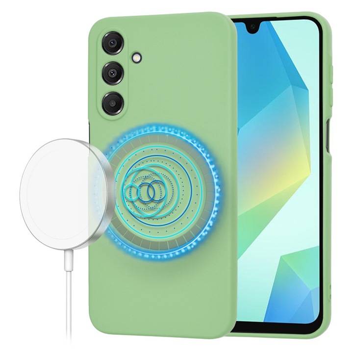 Husa pentru Samsung Galaxy A16 4G / A16 5G, Accesorio Soft Flex MagSafe, Mint Green