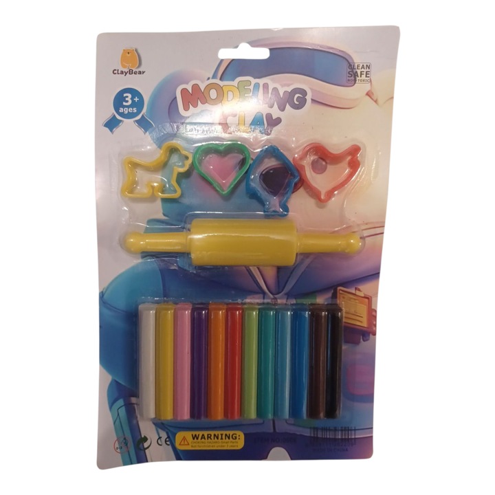 Пластилин Vision XXI, 4 форми, Точилка, 12 цвята