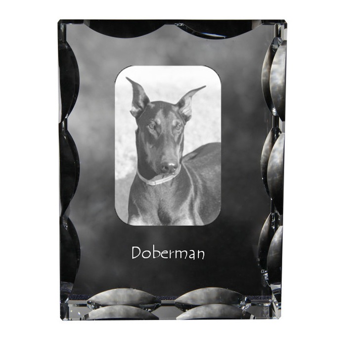 Kristály képkeret, Art-Dog, 12x9x5cm, Doberman kutya képével