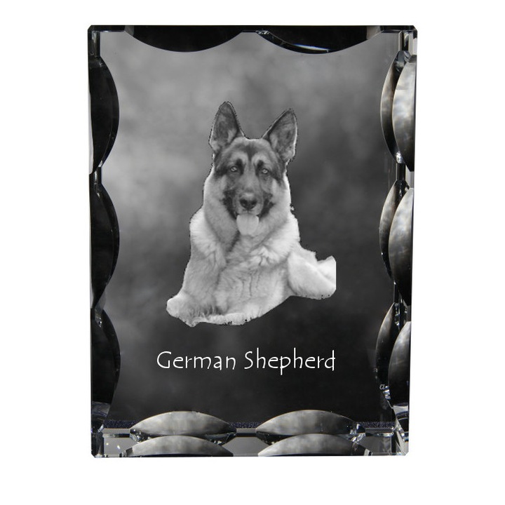 Képkeret, Art-Dog, kristály képkeret, Német juhász modell, 12x9x5cm