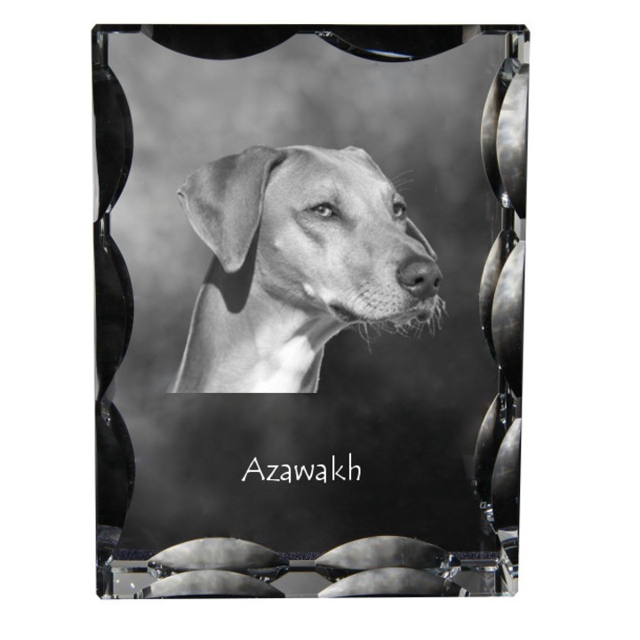 Kristály képkeret, Art-Dog, személyre szabható, 12x9x5cm, Afrikai agár modell, Azawakh