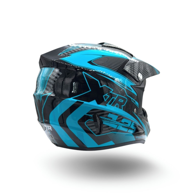 Casca motocross/atv copii XTR 125, culoare negru/albastru, marime
