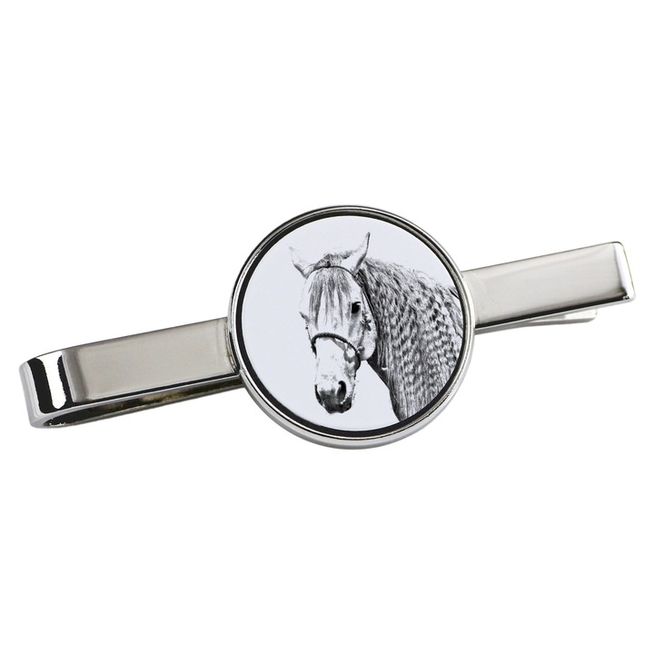 Nyakkendőtű, Art-Dog, ló modell, 5x2cm, fém, ezüst
