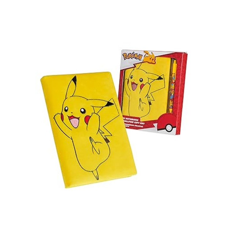 Pokémon napló és toll szett, diktáló, válogatott minták, többszínű