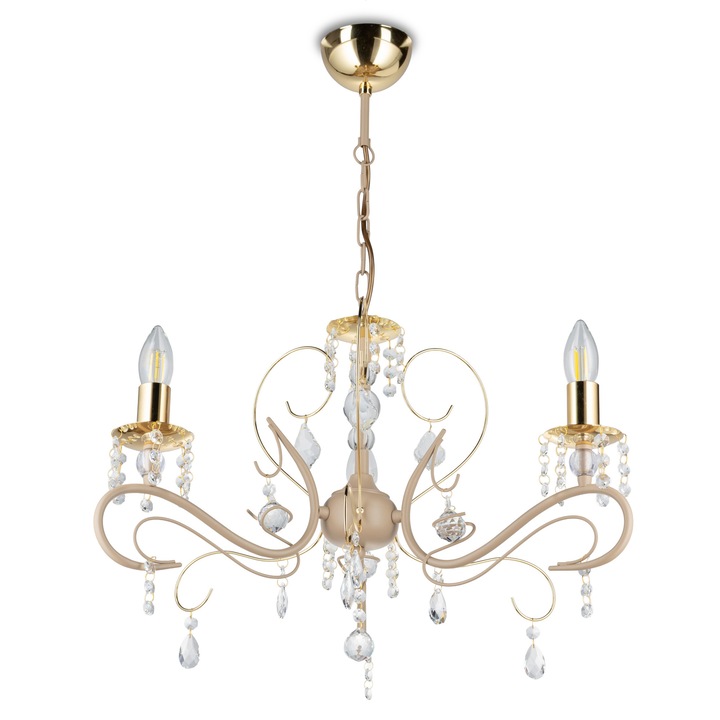 Полилей HowHomely, 3xE14, бежов, 51 см