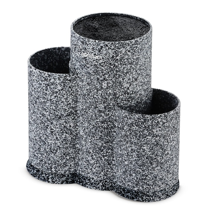 Suport pentru cutite organizator trei camere, soft‑touch, cu insert detasabil