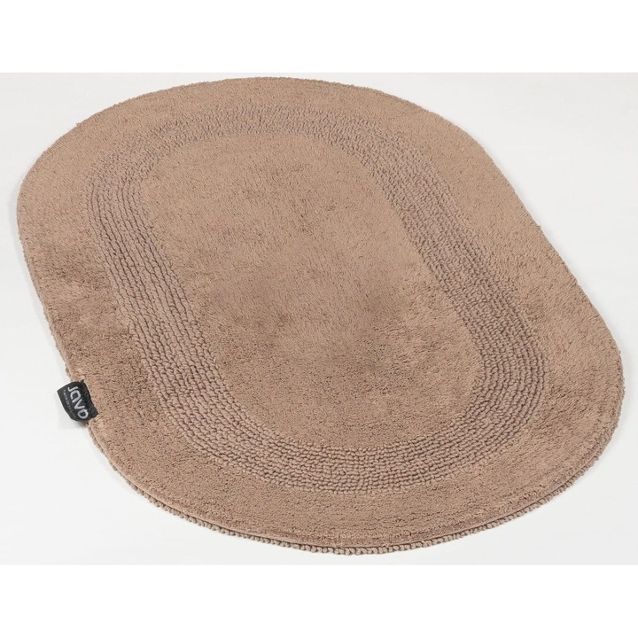 Килимче за баня Javo, Cotton Lux, 50x80см, овално, сепия, от естествен памук
