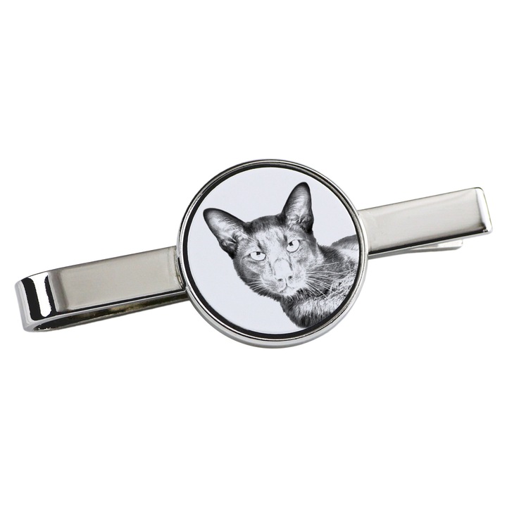 Clema pentru cravata, Art-Dog, model pisica, 5x2cm, metal, argintiu