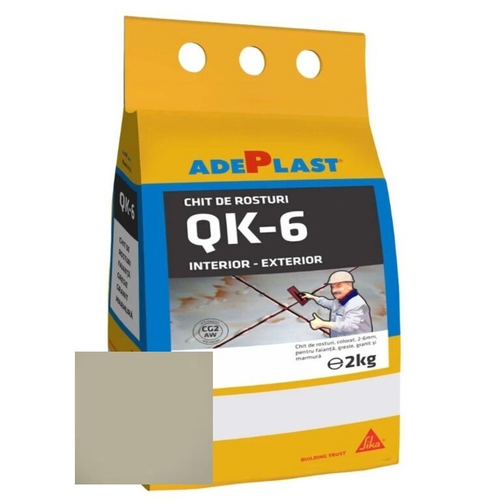 Фуга за грес и фаянс Adeplast Quarz сребристо сиво, 2 кг