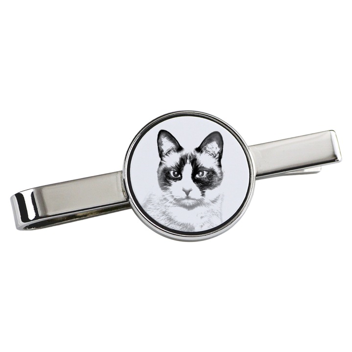 Clema pentru cravata, Art-Dog, model pisica, 5x2cm, metal, argintiu