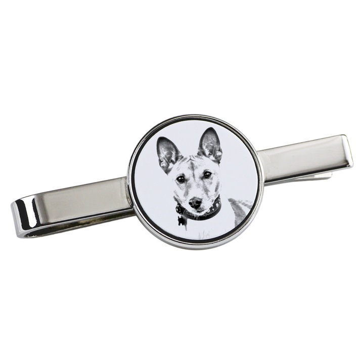 Nyakkendőtű, Art-Dog, kutyás modell, 5x2cm, fém, ezüst