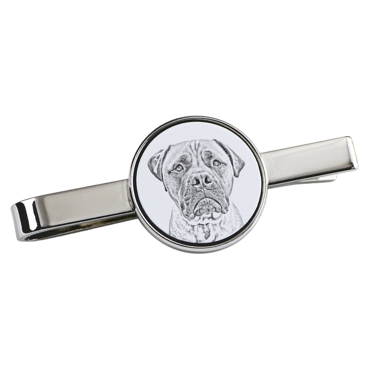 Nyakkendőtű, Art-Dog, kutya mintás, 5x2cm, fém, ezüst