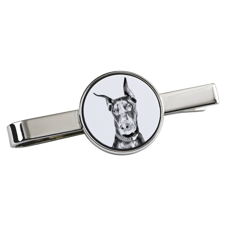 Nyakkendőcsipesz, Art-Dog, kutya mintás, 5x2cm, fém, ezüst