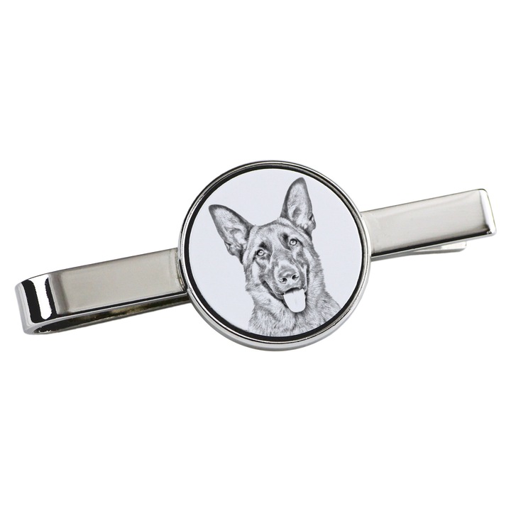 Nyakkendőcsipesz, Art-Dog, kutya mintás, 5x2cm, fém, ezüst