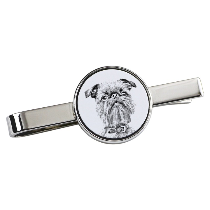 Nyakkendőcsipesz, Art-Dog, kutyás mintával, 5x2cm, fém, ezüst