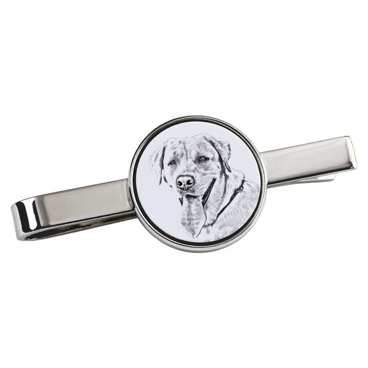 Nyakkendőtű, Art-Dog, kutya modell, 5x2cm, fém, ezüst