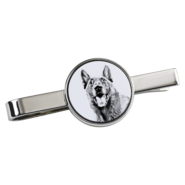 Nyakkendőcsipesz, Art-Dog, kutya alakú, 5x2 cm, fém, ezüst