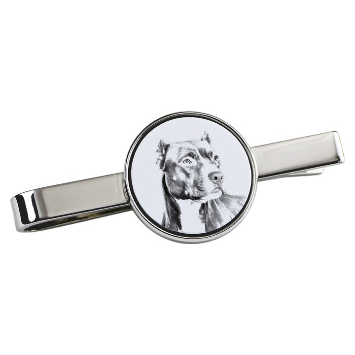 Nyakkendőtű, Art-Dog, kutya modell, 5x2cm, fém, ezüst