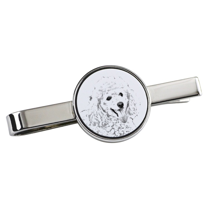 Nyakkendőcsipesz, Art-Dog, kutya mintás, 5x2cm, fém, ezüst