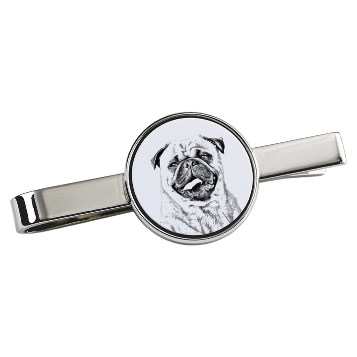 Nyakkendőtű, Art-Dog, kutyás modell, 5x2cm, fém, ezüst