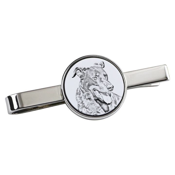 Nyakkendőtű, Art-Dog, kutya modell, 5x2cm, fém, ezüst