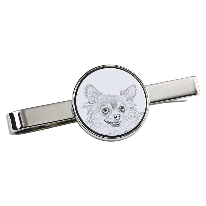 Nyakkendőcsipesz, Art-Dog, kutya alakú, 5x2cm, fém, ezüst