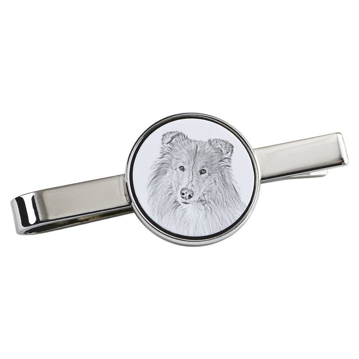Nyakkendőtű, Art-Dog, kutya modell, 5x2cm, fém, ezüst