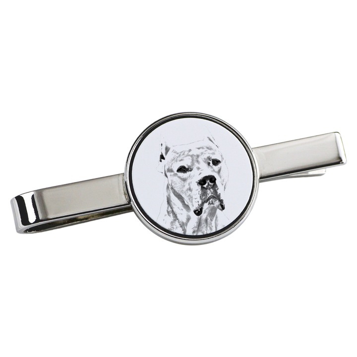 Nyakkendőtű, Art-Dog, kutya mintás, 5x2cm, fém, ezüst