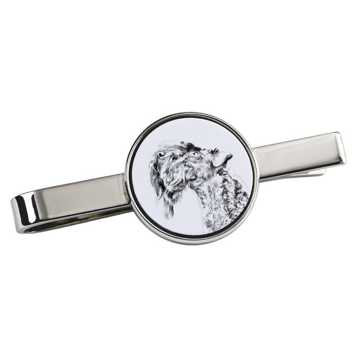 Nyakkendőtű, Art-Dog, kutya mintás, 5x2cm, fém, ezüst