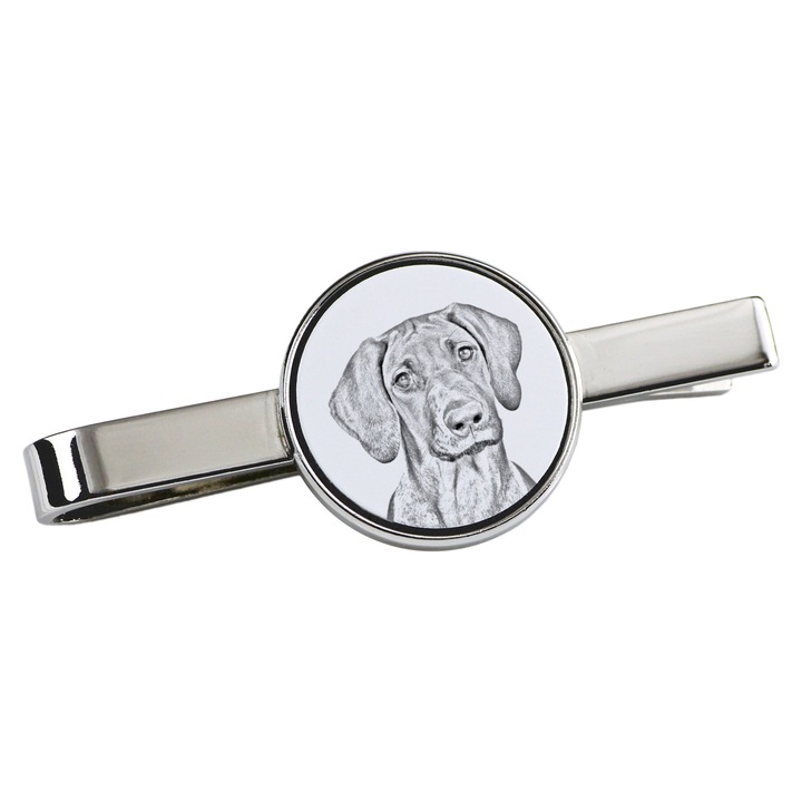 Nyakkendőtű, Art-Dog, kutya mintás, 5x2cm, fém, ezüst