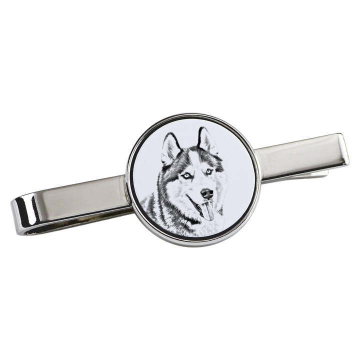 Nyakkendőtű, Art-Dog, kutya mintás, 5x2cm, fém, ezüst
