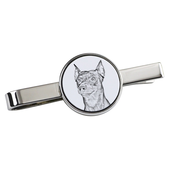 Nyakkendőtű, Art-Dog, kutyás modell, 5x2cm, fém, ezüst