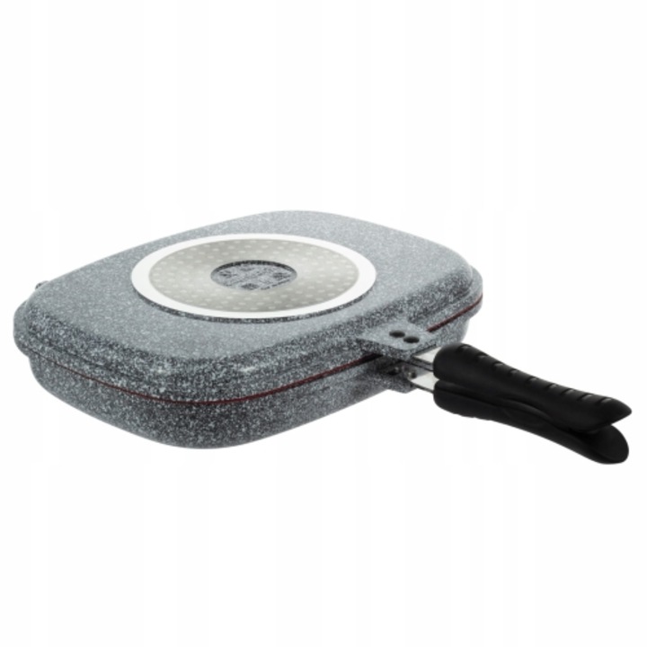 Tigaie grill dubla Ofenbach pentru gatit, finisaj granit, compatibil gaz si inductie