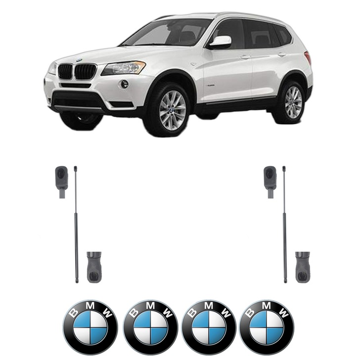 Csomagtérajtó teleszkóp szett BMW X3-as sorozathoz (F25) 2010-2017, 2 darab, MAGNUM TECHNOLOGY, 4 db BMW sorozatú autós matrica